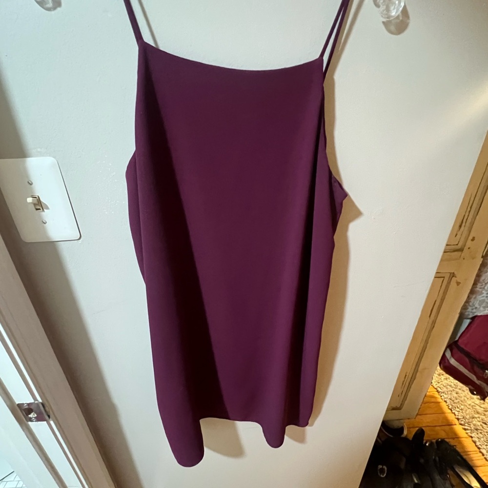 Chic Plum Spaghetti Strap Mini Dress